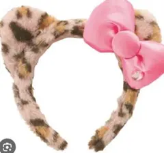 USJ ヒョウ柄 ピンクリボン カチューシャ