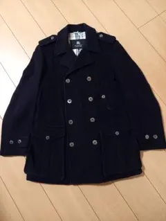 希少L ブラックレーベル　ピーコート　紺 BURBERRY BLACK LABEL ネイビー ピーコート L BURBERRY BLACK LABEL