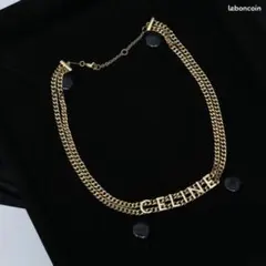 CELINE セリーヌ ロゴ ネックレス チョーカー ゴールド チェーン