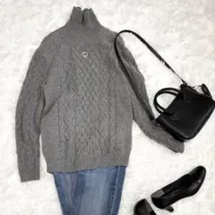 ユナイテッドアローズ　ハミルトンウール　タートルネックプルオーバーニット　グレー