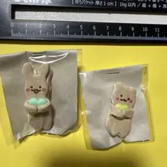 ウサギとクマのキャラクター人形