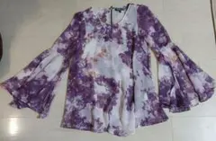 TOPSHOP トップショップ 長袖 シースルー シアー パープル ベルスリーブのサムネイル