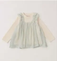 【petit main】ドッキングフリルチュニック ライトグリーン 110㌢