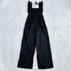 DAZY フリルショルダー サロペット L 黒【A0041】