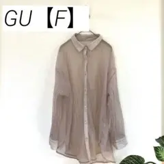 トップス　シアー　シャツ　長袖　ブラウス　gu ジーユー　ピンク　f 夏　秋　春