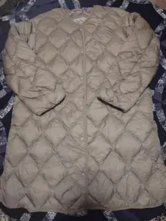 ユニクロ　ウルトラライトダウン　コート　　ロング　ノーカラー　カーキ　XXL