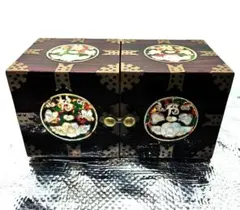 韓国伝統工芸 螺鈿細工 双子宝石箱 両開き ジュエリーボックス 小物入れ