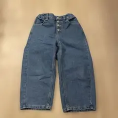 GU 微起毛ヌクヌクバギージーンズ　デニムパンツ　110cm