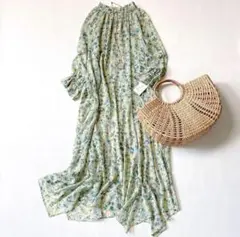 green label relaxing フラワープリントワンピース