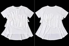 prose verse(プロズヴェール) フリルギャザーTシャツ ホワイト 白