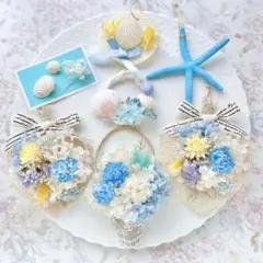 314ドライフラワー ガーランドꕤ︎︎潮風のガーランドꕤ︎︎ブルーꕤ︎︎母の日ꕤ︎︎プレゼントꕤ︎︎