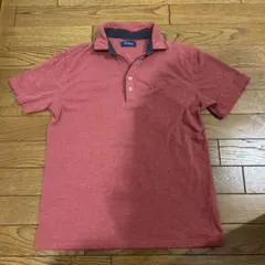 Navy ポロシャツ レッド ドット柄襟 Lサイズのサムネイル