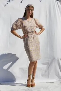 【美品】 Rouje Paris リバティ柄 花柄 ワンピース ギャザーのサムネイル