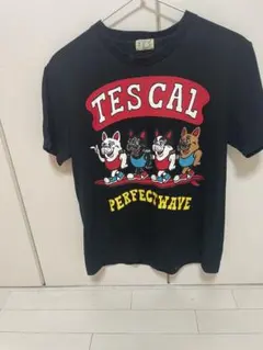 TES Tシャツ ブラック 犬 プリント