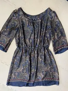 COMME CA ISM ペイズリー柄ワンピース L