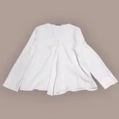 セオリーリュクス HEAVY PEARLとろみ L 洗える ブラウス ホワイトのサムネイル