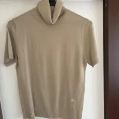 未使用⭐️バーバリー ウール ニット 半袖タートルネックセーター ベージュ M