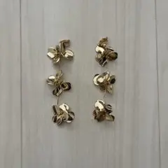 フラワーモチーフ ロングイヤリング ゴールドカラー　ブライダルアクセサリー