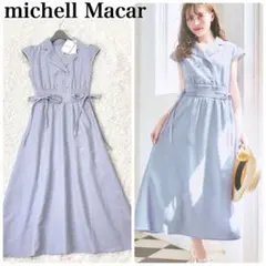 新品✨ミシェルマカロン　ウエストリボンフレアワンピース　ノースリーブ　ロング