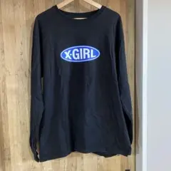 X-GIRL ブラック ロゴ長袖Tシャツ XL