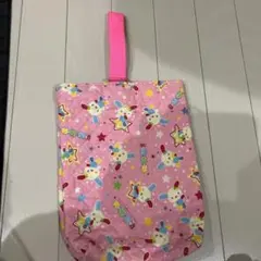 うさぎ柄シューズバッグ ピンク