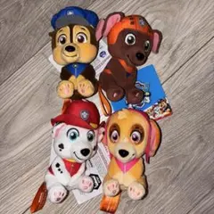 パウ・パトロールちょこんとおすわりマスコット　ぬいぐるみ4体セット