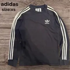 【美品】adidasオリジナルトレフォイル 長袖Tシャツ XSサイズ ブラック