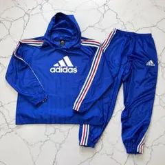 adidas ジャージ セットアップ 上下 L オレンジ 3ライン 万国タグ