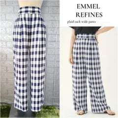 EMMEL REFINES　エメルリファインズ　 チェック柄タックワイドパンツ