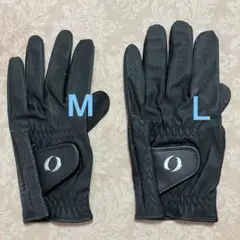 IGNIOブラック ゴルフグローブ 左手用　Mサイズ Lサイズ 各1