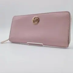 【美品】MICHAEL KORS マイケルコース ラウンドジッパー 長財布ピンク