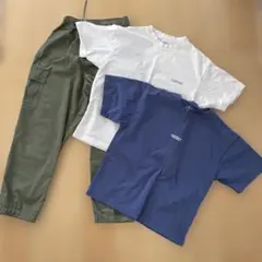 グローバルワーク　140サイズ　カーゴパンツ　Tシャツ2枚セットのサムネイル