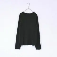 ehka sopo：／レースネック／リブニットトップス／ブラック／Fのサムネイル