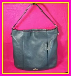 最終値下げ コーチ ネイビー カーフレザー ワンショルダー シボ革 ※98-12