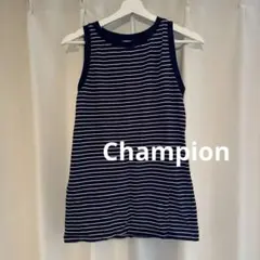 Champion ネイビー/ホワイトストライプ タンクトップ Lのサムネイル