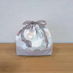 北欧風丸柄巾着お弁当袋　 ハンドメイド