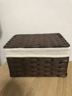 収納バスケット ブラウン 編み素材