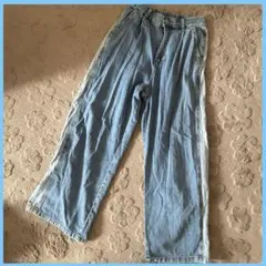 ⭐️ラスト1点❣️⭐️ライトブルーデニム ワイドパンツ160センチ