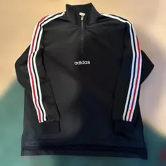 adidas ブラック ジップアップジャージ