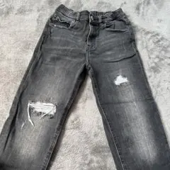 ZARA ダメージ加工 ダークグレー ジーンズ