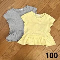 100 H&M 2-4yフリル ペプラム 半袖Tシャツ まとめ売りのサムネイル