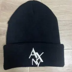 A|X Armani Exchange ニット帽 ビーニー ブラック - メルカリ