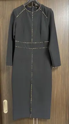 ZARA BASIC レオパードパイピングストレッチワンピース