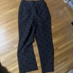 コカドット柄 パンツ ブラック