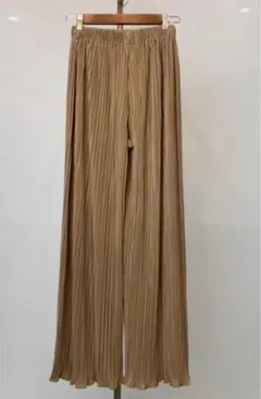 新品　プリーツパンツ　ベージュ　韓国ファッション　プリーツパンツ　M