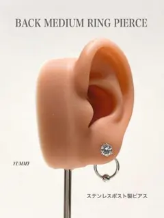 【バックリングピアス ミディアム】ジルコニアピアス しずくピアス ステンレス