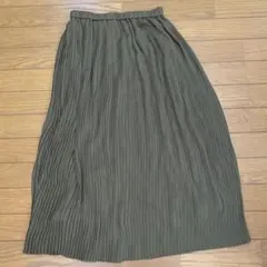 UNIQLO オリーブグリーン プリーツロングスカート S