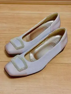 【最終値下げ】【fitfit】【24cm】ビジュー付きスクエアトゥシューズ