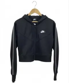 【美品】NIKE ナイキ クロップド丈 フルジップパーカー ブラック Lサイズ