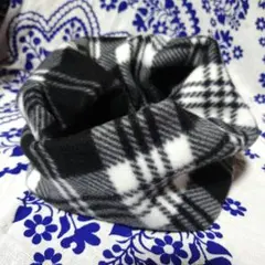 週末値下げ②人気柄☆ハンドメイド　スヌードマフラー　ネックウォーマー白黒チェック